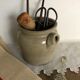 Glassed sandstone pot, kitchen, chic countryside