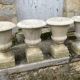 4 Médicis vases in concrete and 4 bases