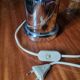 Large Vintage 1970 Space Age Chrome & Wood Lamp