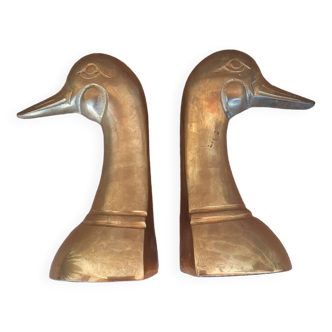 Brass duck bookend