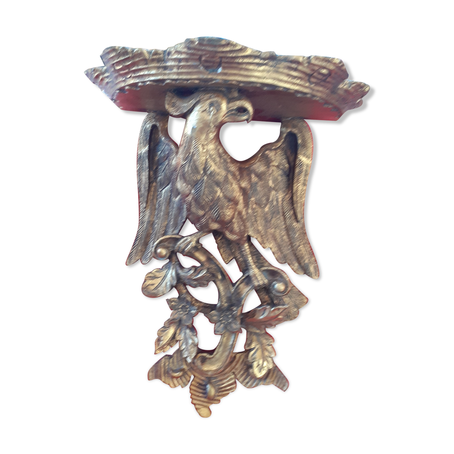 Golden wall shelf, eagle motif