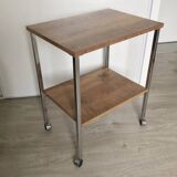 Desserte vintage en bois et chrome