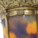 Gilded bronze and blown glass paste chandelier, Muller Frères, Art Deco
