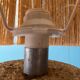 60s lamp in stone with artisanal rope shade