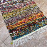 Handmade Azilal Moroccan rug, Berber rug woven from wool.