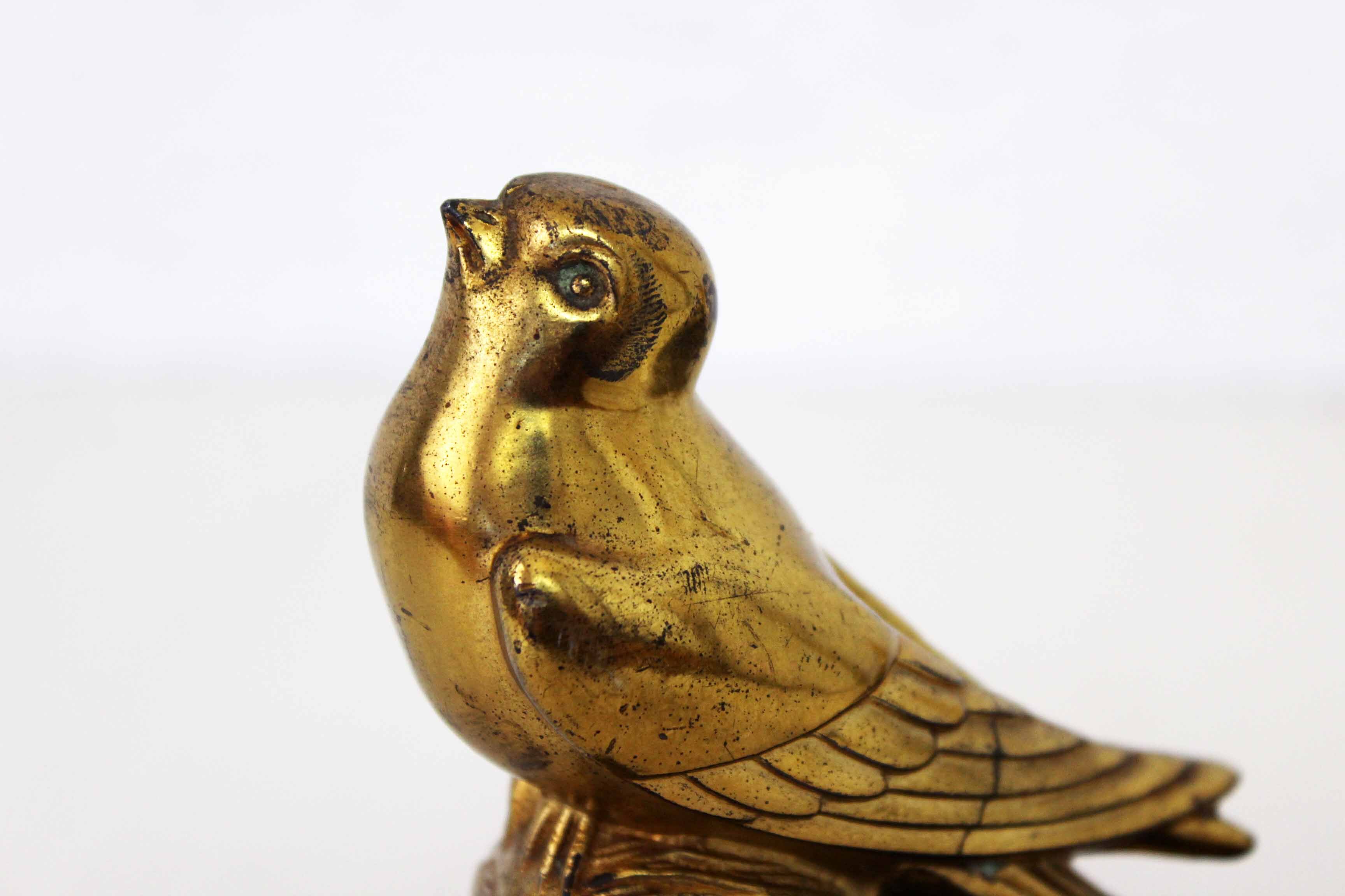 Serre livres "oiseaux" en laiton et marbre