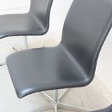 Set of 6 'Oxford' swivel chairs by Arne Jacobsen for Fritz Hansen, 1965