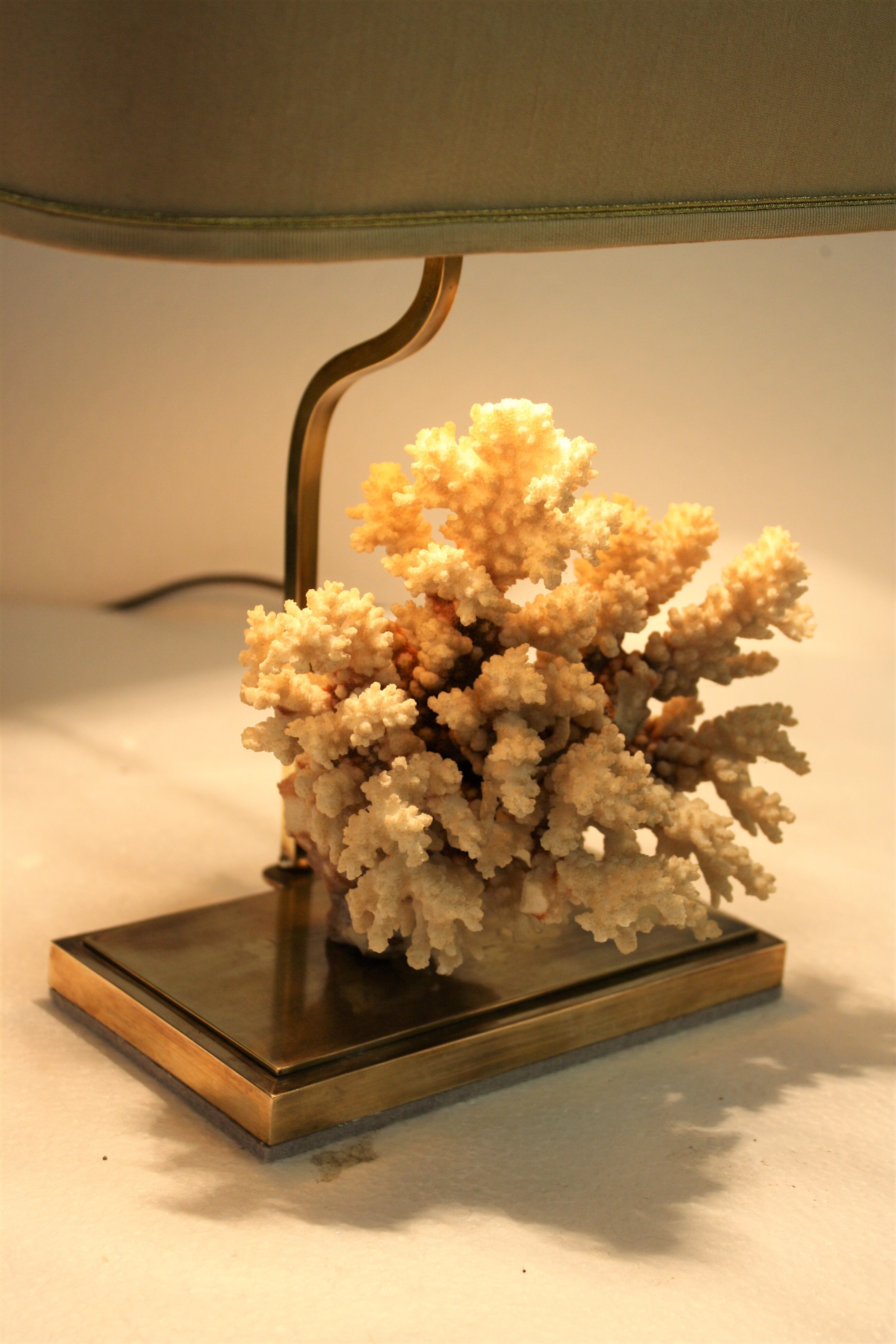 Brass coral table lamp, 1970s