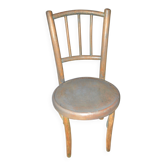 Chaise enfant bistrot en bois courbé tourné style Fischel Thonet 1950