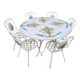 Garden furniture. Wrought iron and ceramic. Italian handcrafted.