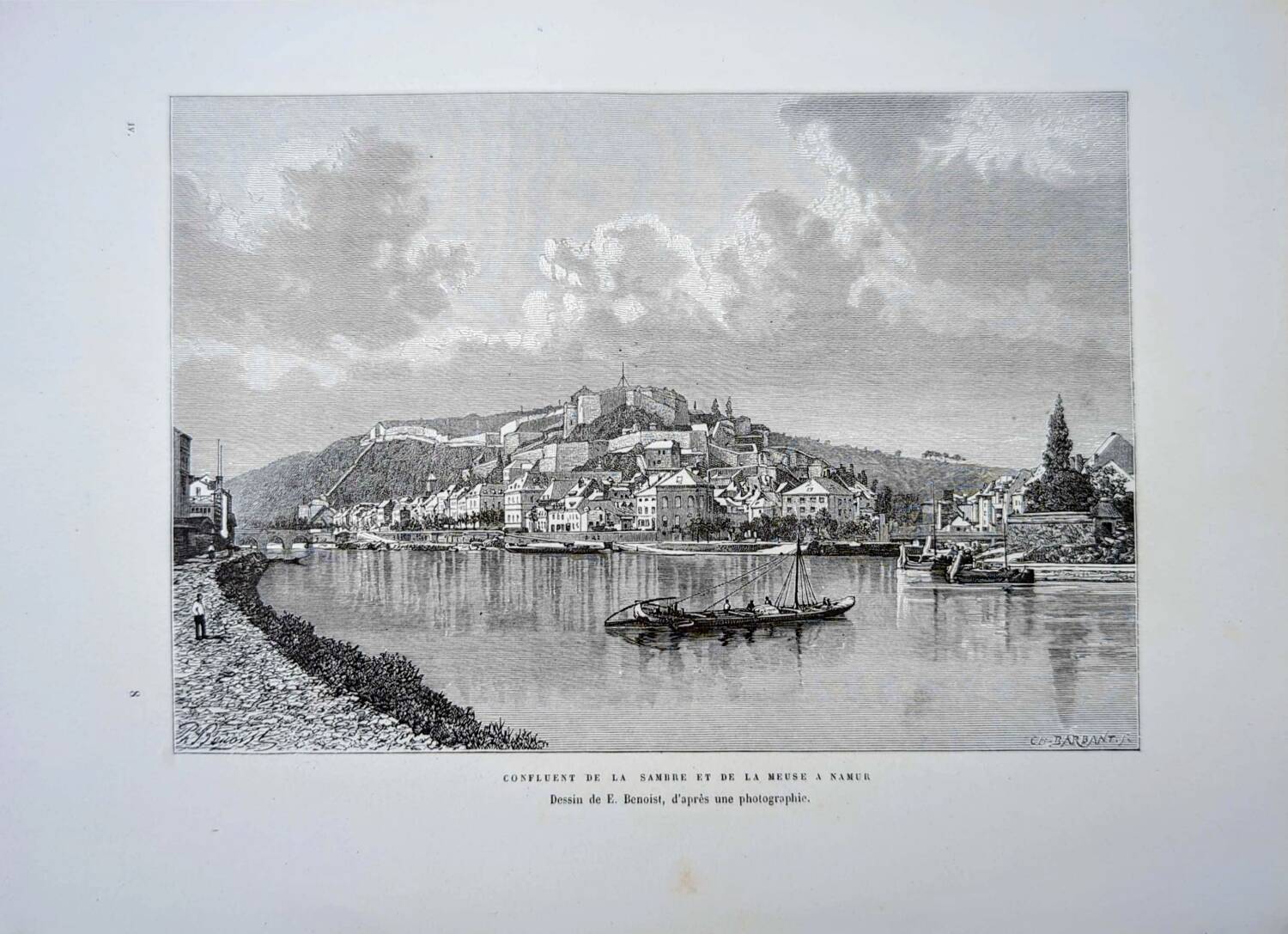 Namur, Belgium, Vintage engraving, 1879.