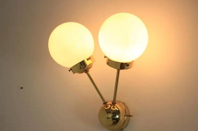 Space age sputnik brass wall lamps - 1970s, more pieces available