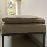 Linen bench with forged legs
