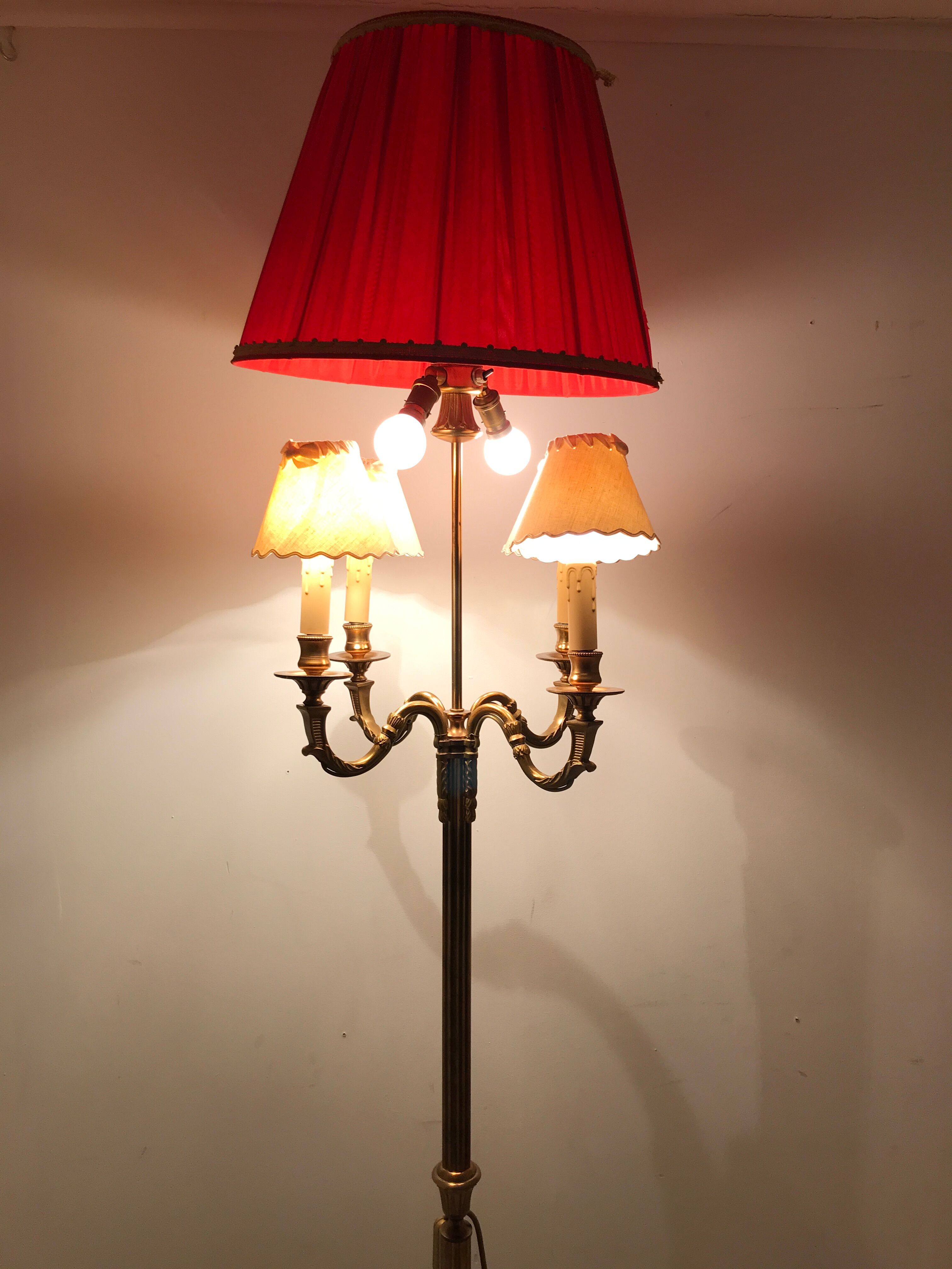 Vintage Louis XV style bronze tripod lamp