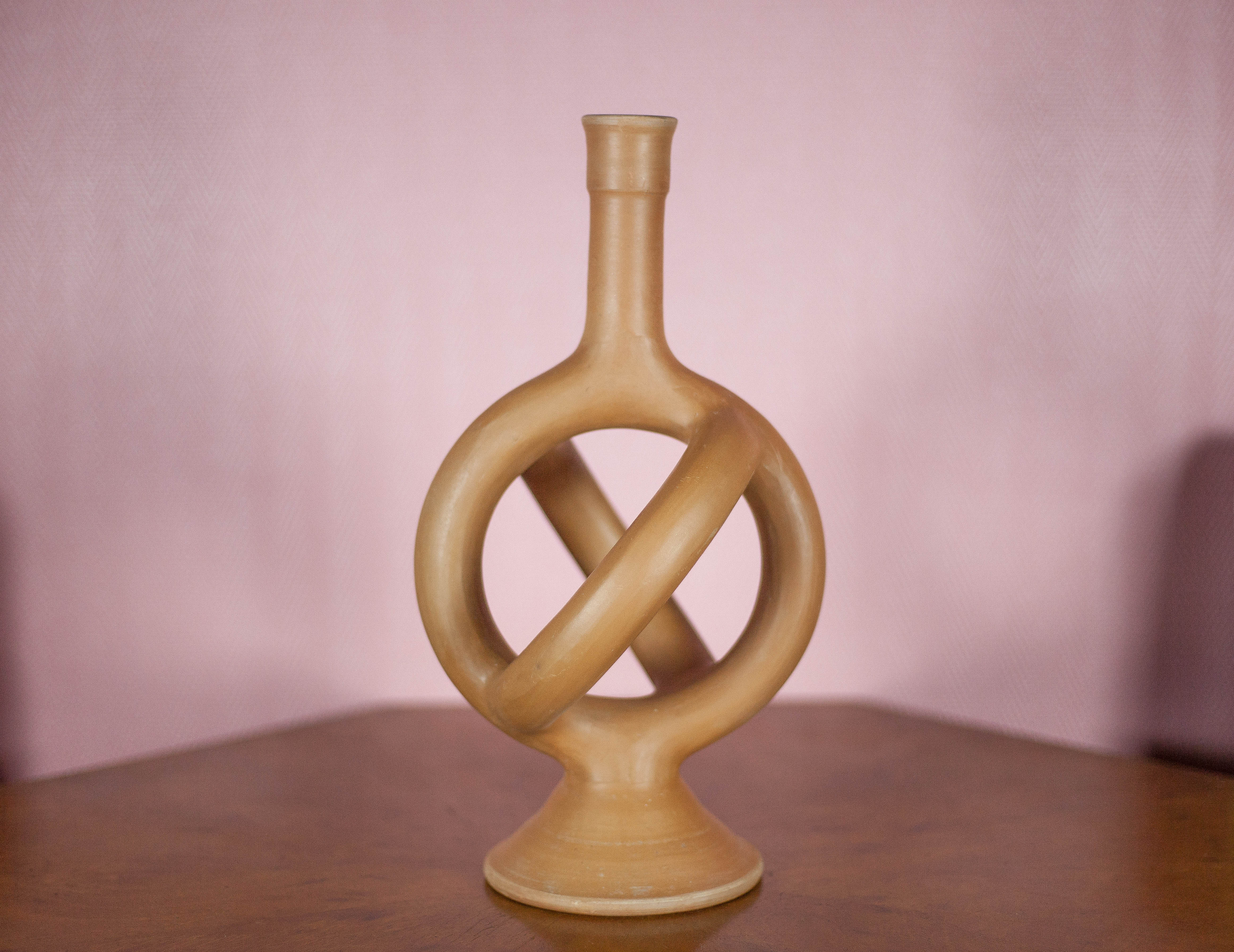 Brutalist terracotta vase