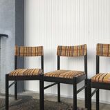 Set of four tweed chairs
