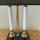Vintage marble and brass bouillotte lamp