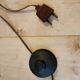 Floor lamp of the 50s with metal and brass foot