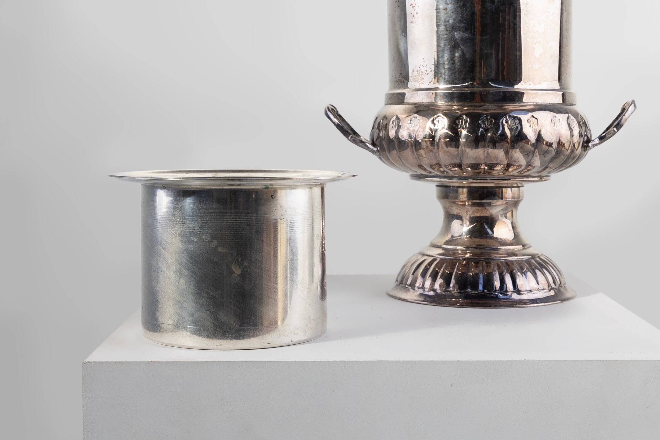 Medicis Vase Shaped Silver-Plated Champagne Cooler, France 1950s