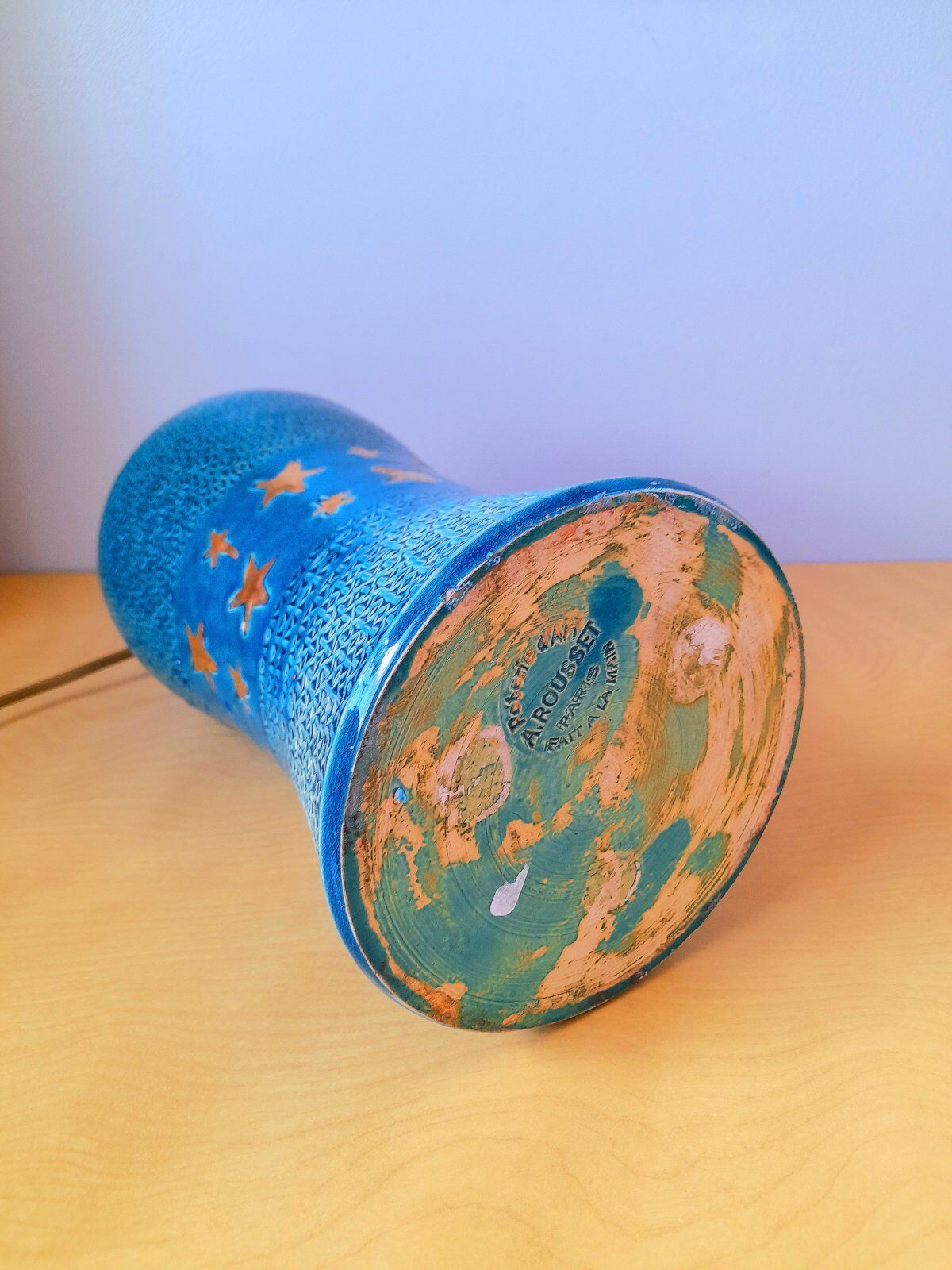 Starry ceramic lamp A. Rousset 1950