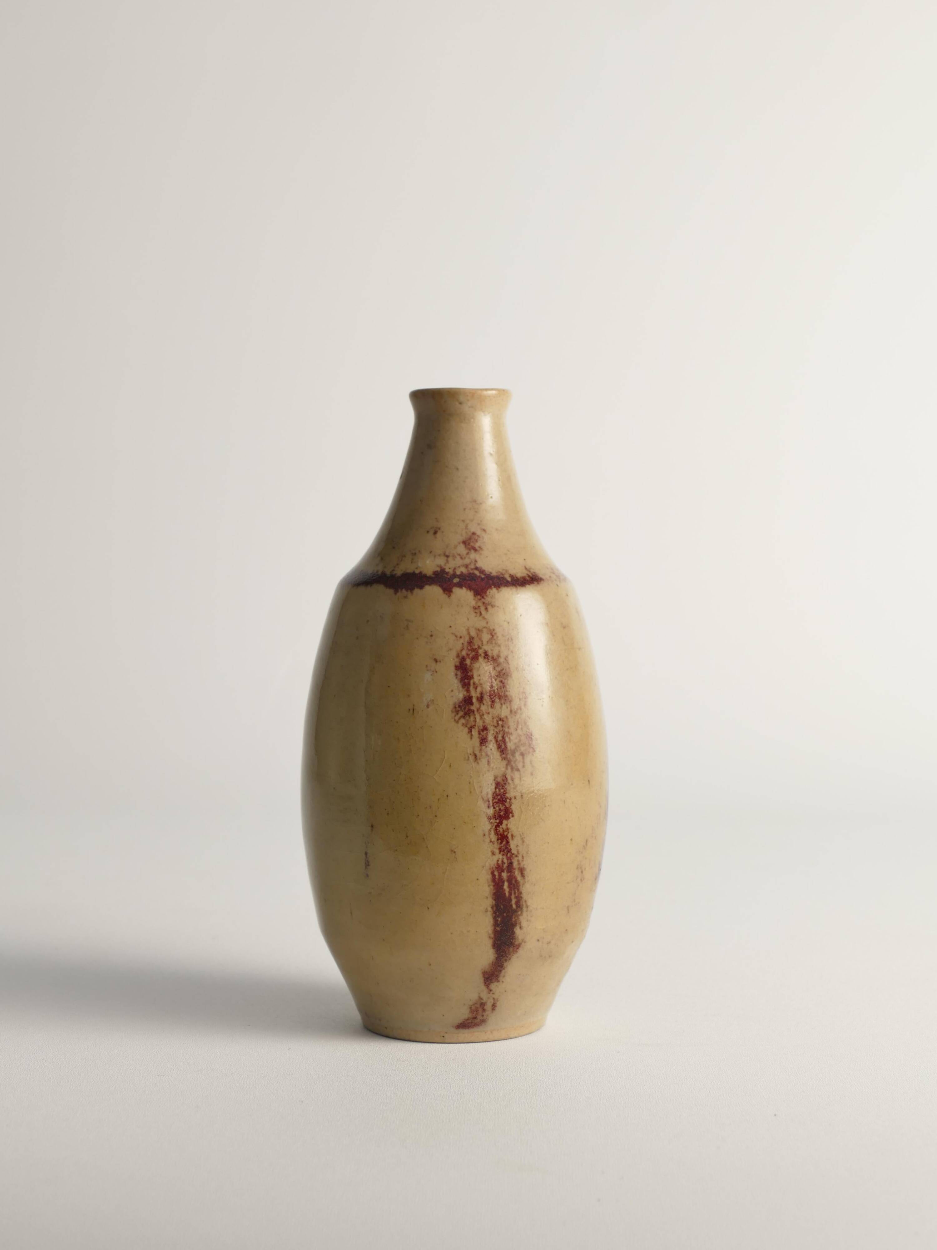 Unique Oxblood Glazed Stoneware Pieces, By Henning Nilsson, Set of 3