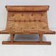 20th-century leather and Brazilian hardwood sofa, Brown