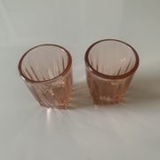 Set of 2 liquor glasses, pink glass