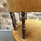 fauteuil de salon Lounge type Crapaud velours des années 1950