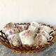 Antique flowered porcelain cups mismatched