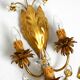Paire d'appliques florales en verre de Murano Regency, années 1980