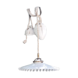Goes up and down hanging lamp in opaline