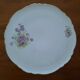 Large round Limoges porcelain plate – Floral decoration of Violets / Pansies