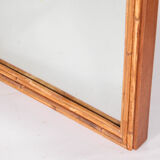 3-panel rattan and mirrored room divider