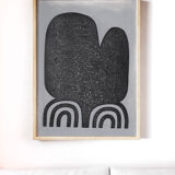 Paint on paper 30x40cm illustration dated and signed without frame S3N3