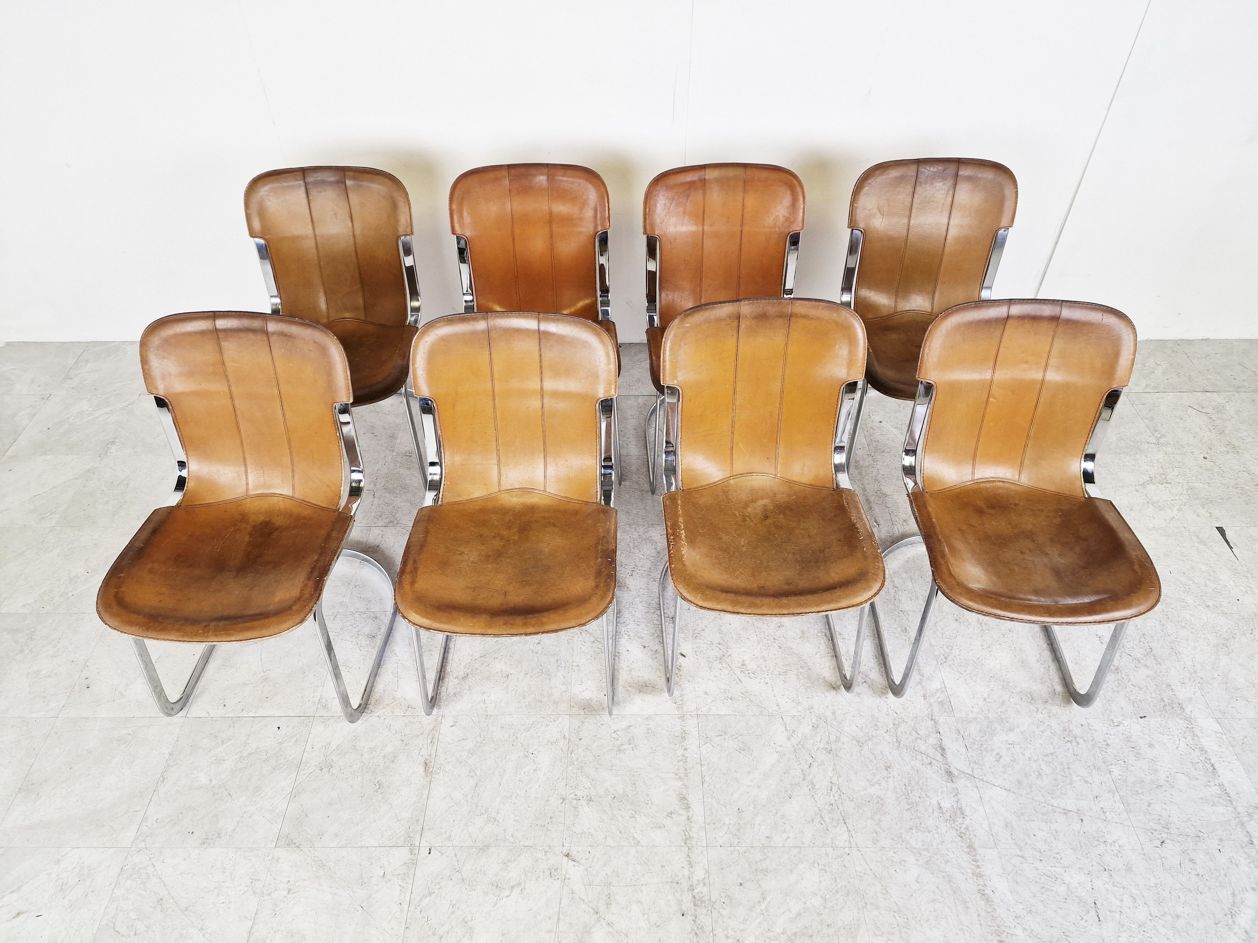 Vintage dining chairs for cidue set of 8, 1970s