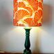 Vintage green ceramic lamp with custom shade