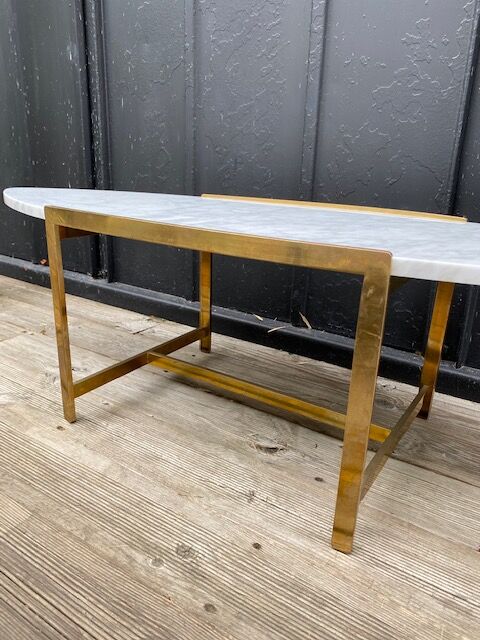 Coffee table carrara marble/solid brass 1960