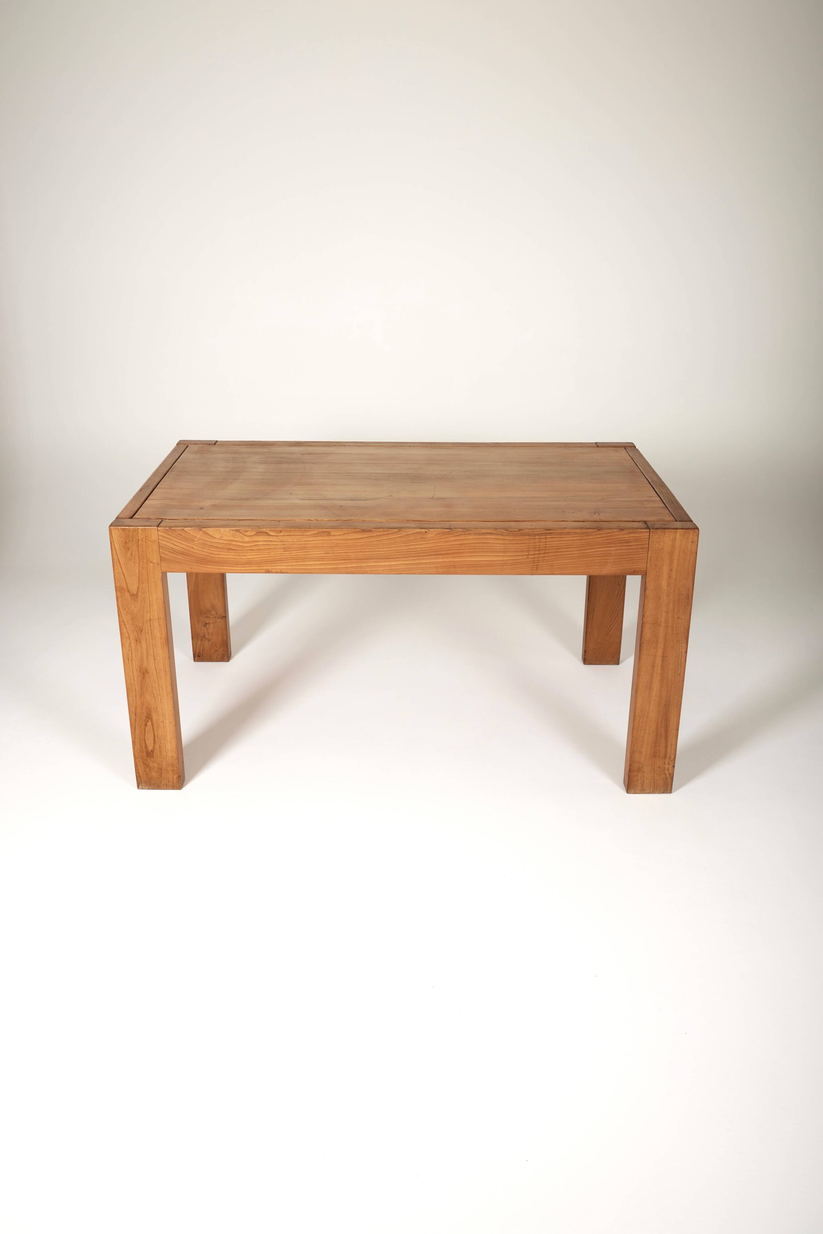 Table en orme Maison Regain, 1980s