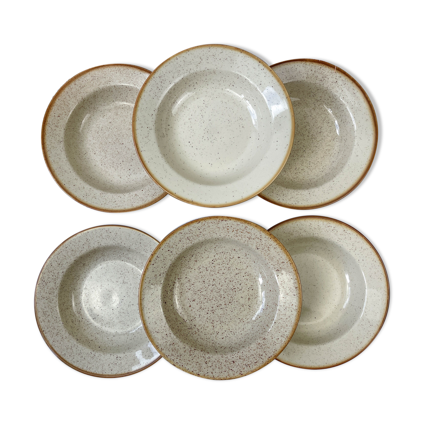 6 Tulowice stoneware soup plates