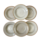 6 Tulowice stoneware soup plates