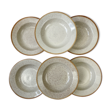 6 Tulowice stoneware soup plates
