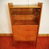 Bibliothèque commode vitrée vintage