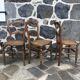 Set de 5 chaises bistrot cannées