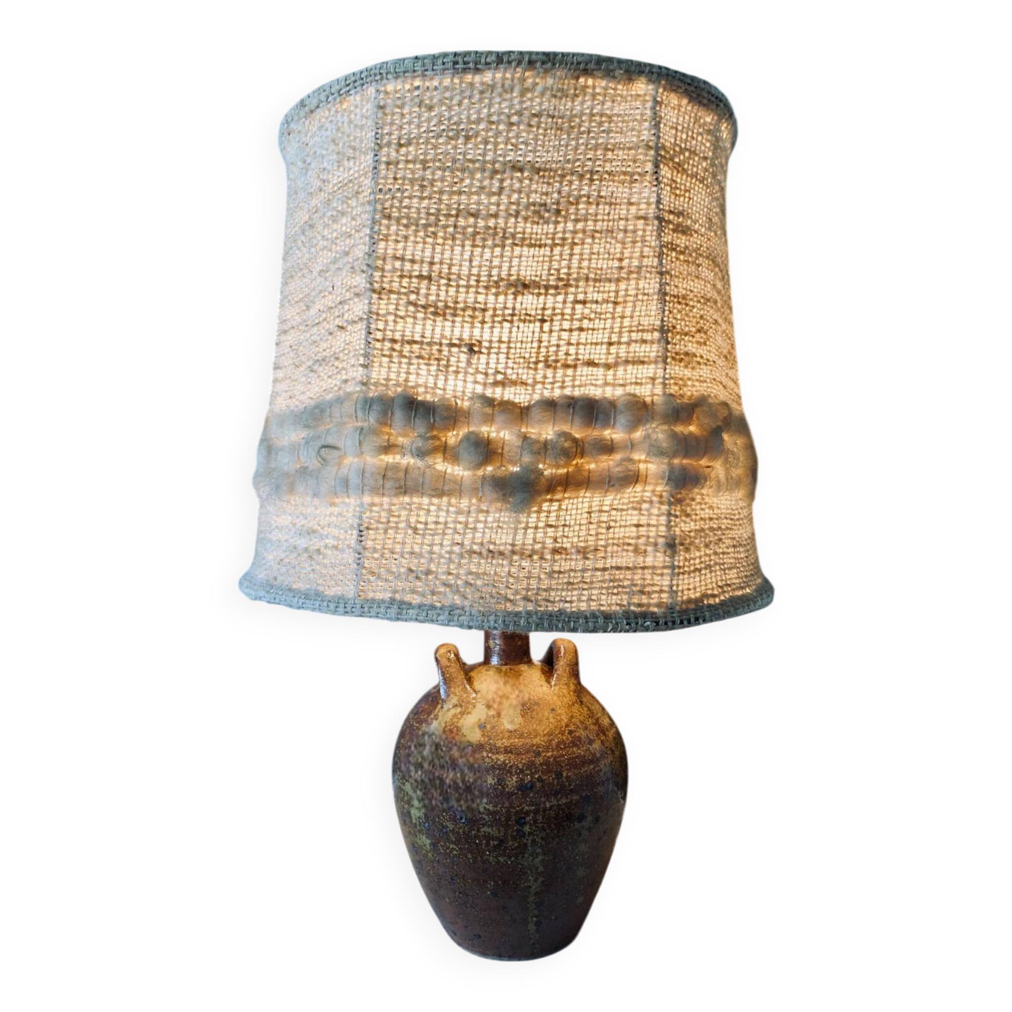 Handmade pyrite stoneware lamp, 1970