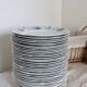 6 flat plates - Antique tableware set 82 pieces Sarreguemines earthenware Art Nouveau style