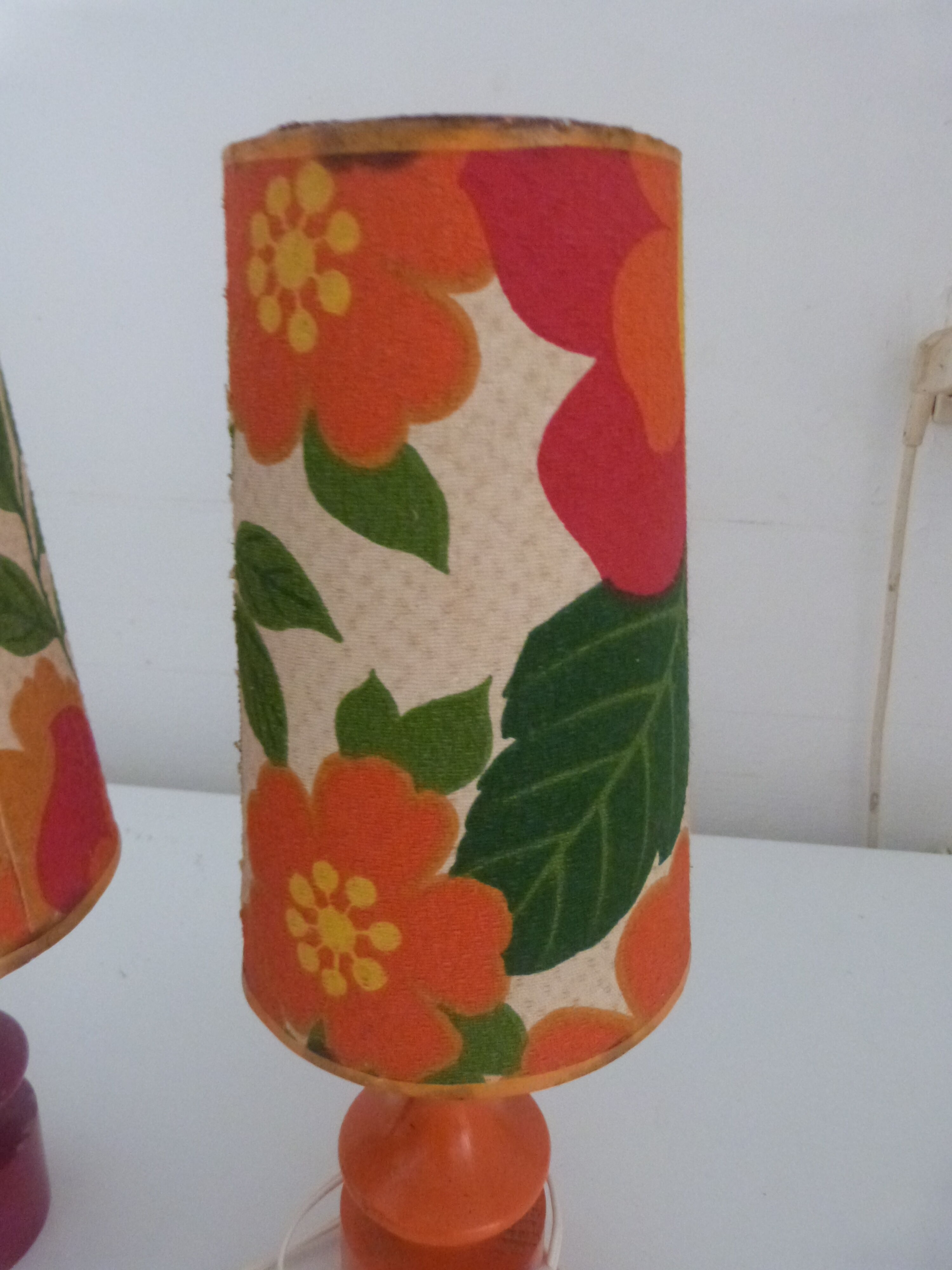 Pair of table lamp kitsch vintage bedside lamp