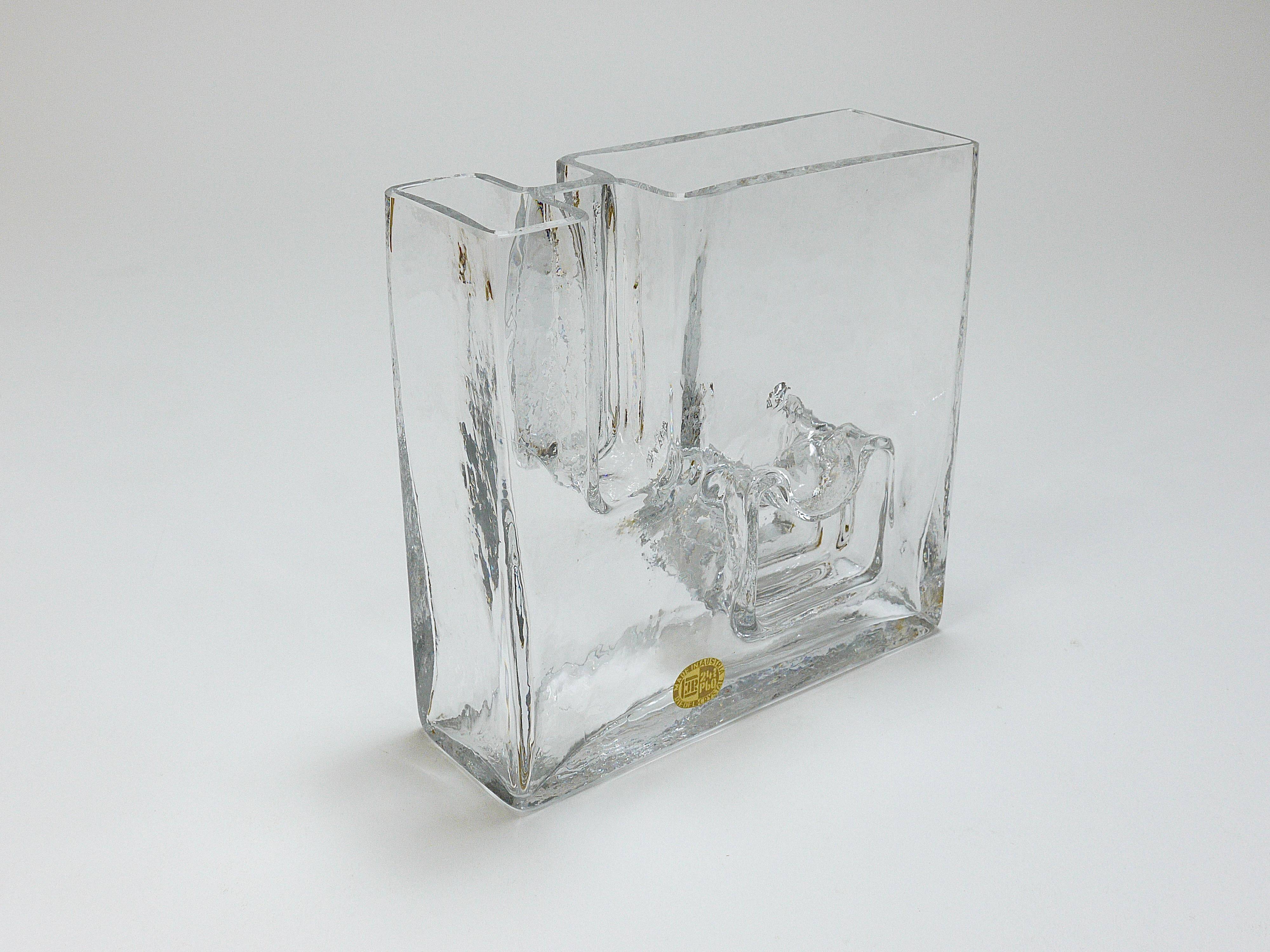 Ice Op Art glass vase by Claus Josef Riedel, Austria, 1970s