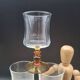 Set of 6 antique Luminarc glasses with amber feet