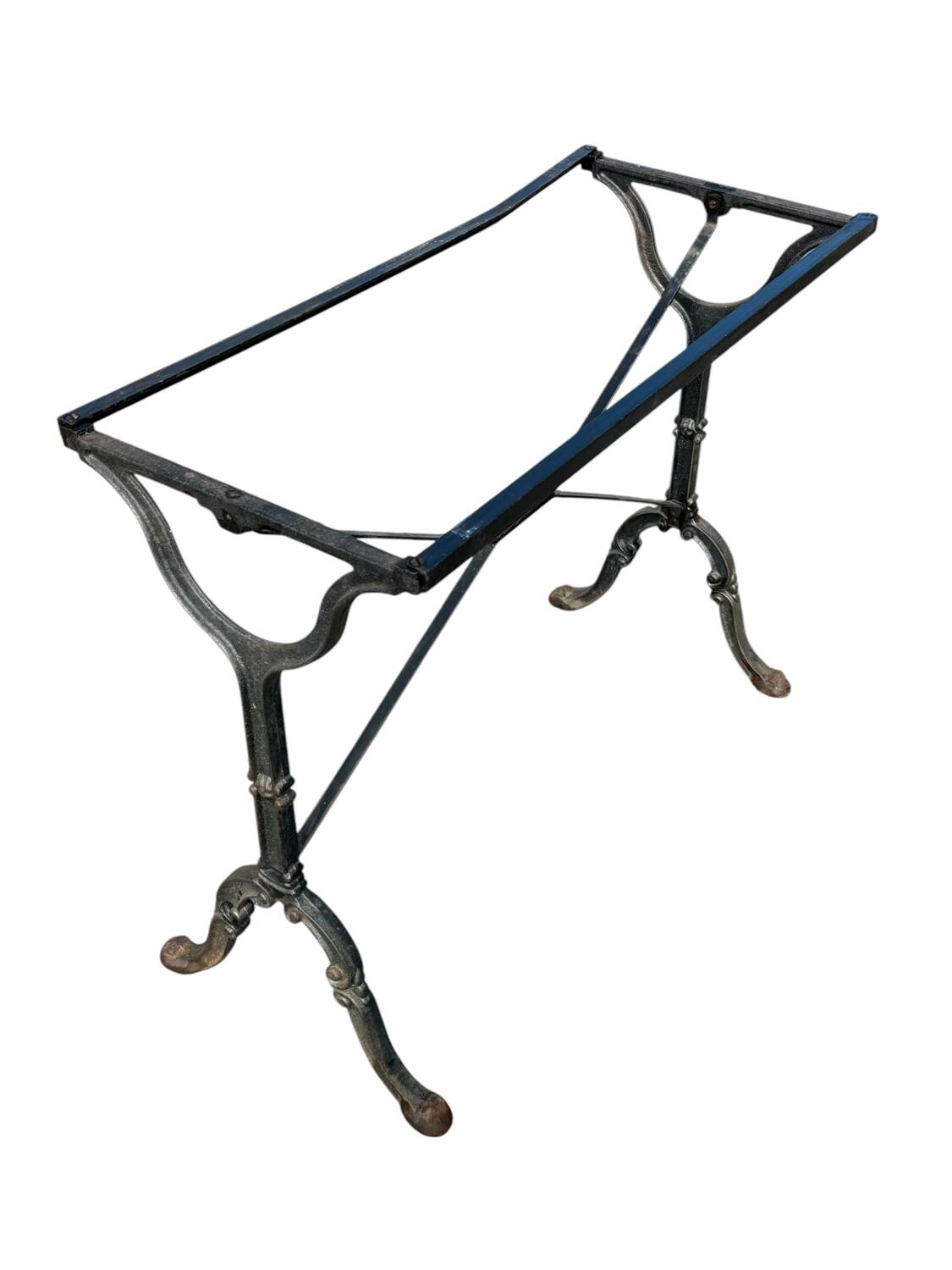 60s Parisian cast iron and marble bistro table