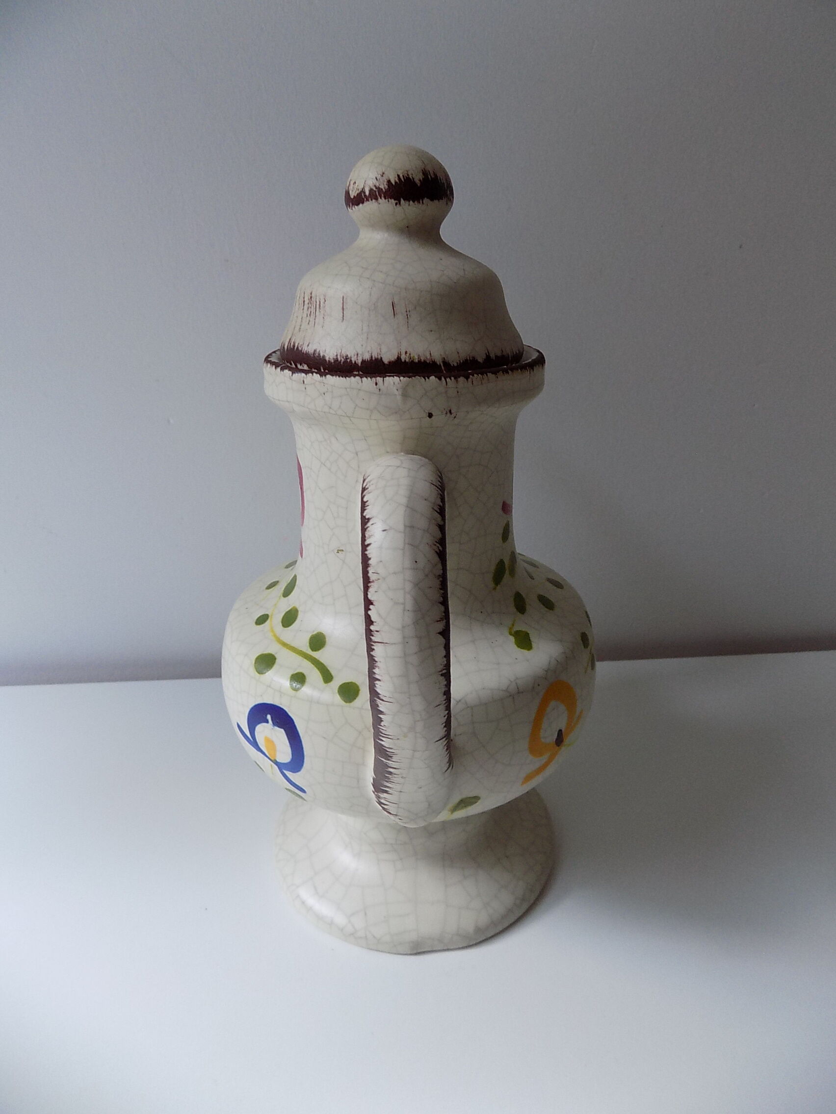 Vintage Puisaye stoneware pitcher